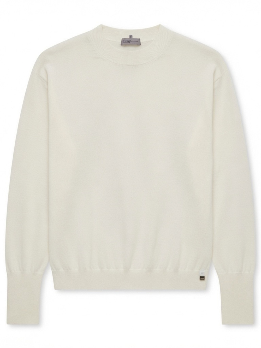 Herno Resort White Crewneck Cashmere/Cotton Luxury Italian Blend in XS